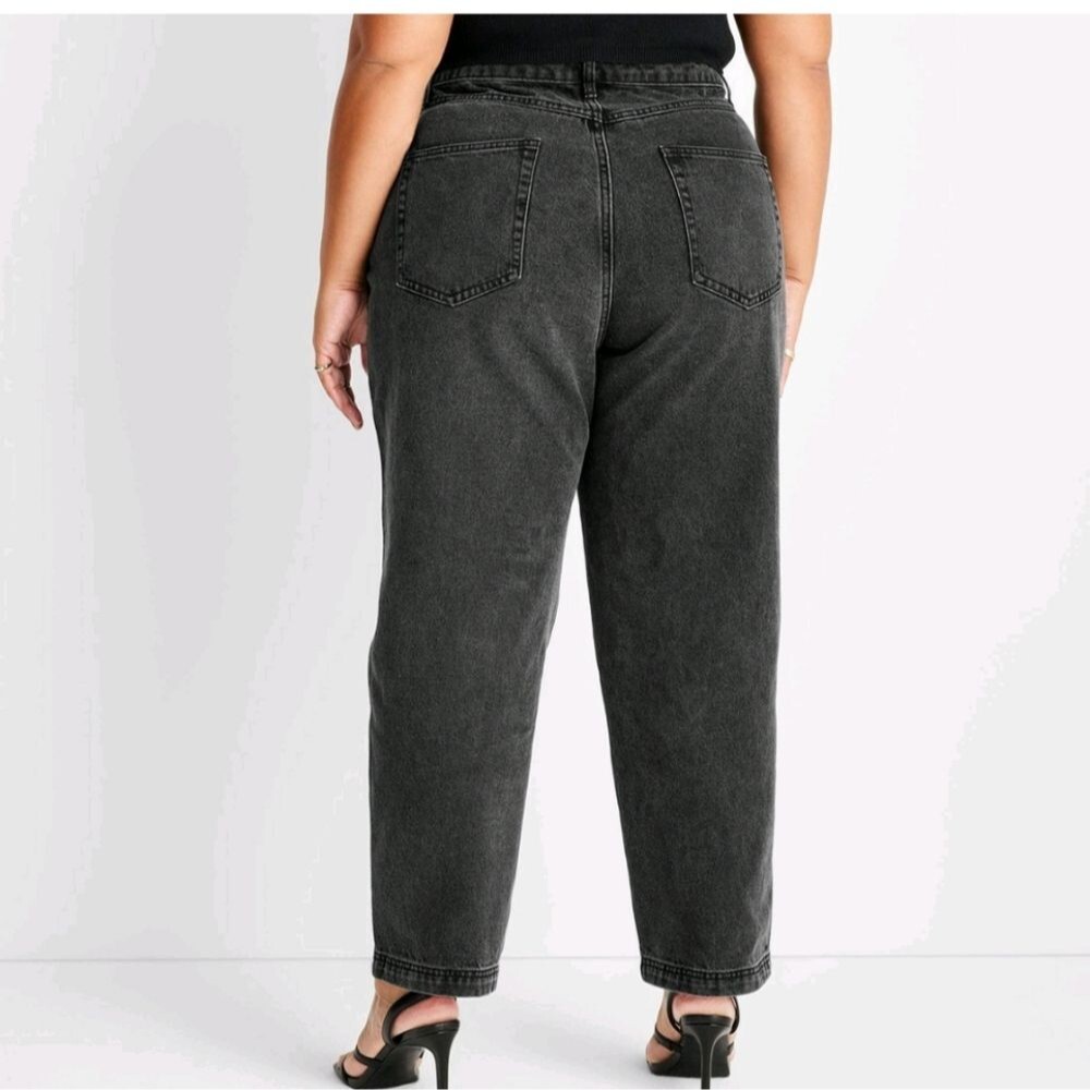 Future Collective X Kahlana Barfield Brown NWT BLACK High Rise Tapered Leg Jeans - Picture 6 of 16